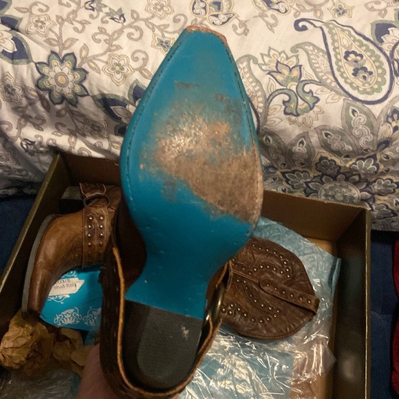 Lane Stud Rocker Brown Cowboy Boots Knee High Sz 7 - Picture 4 of 6